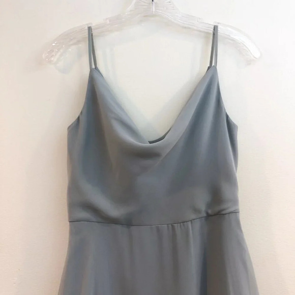 Jenny Yoo Colby Light Blue Scoop Neck Classic Strappy Bridesmaids Maxi Dress 2 - Picture 5 of 11